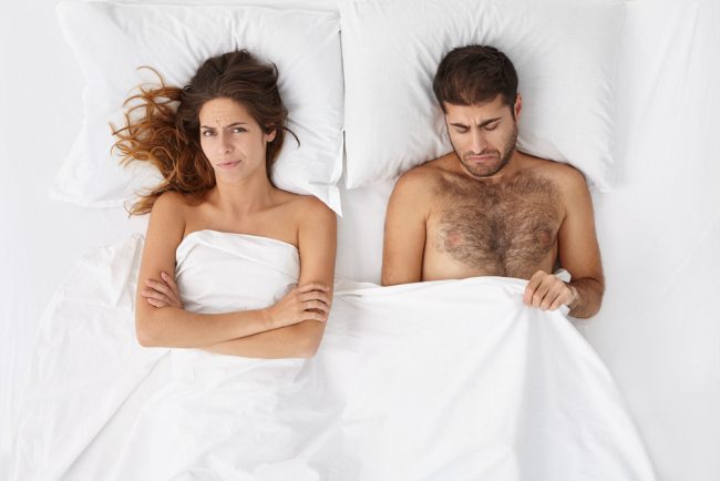 couple disappointed with erection